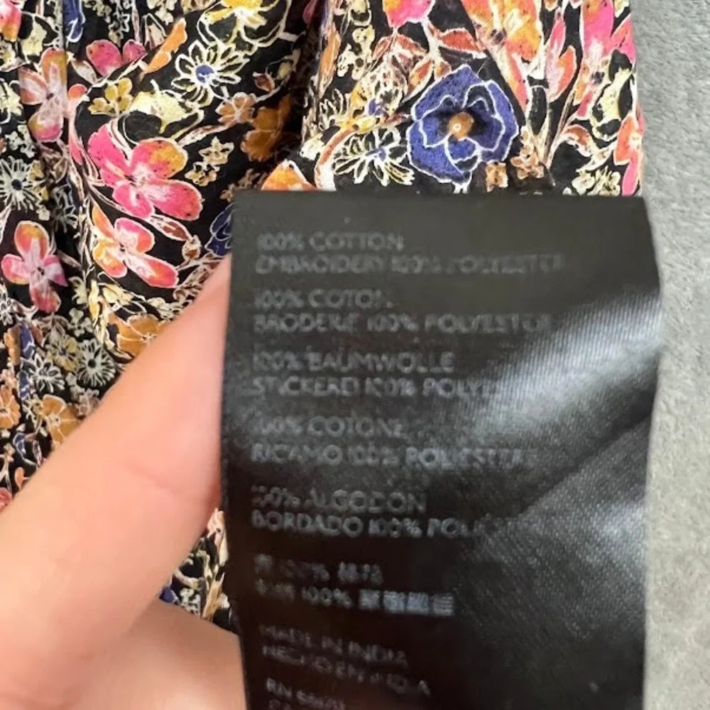 Free People Milania Midi Dress Womens S Floral Flowy Boho Oversized Peasant